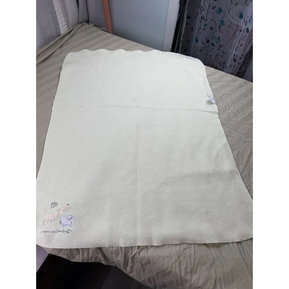 Carters John Lennon Real Love Baby Blanket Giraffe Elephant pale yellow Fleece